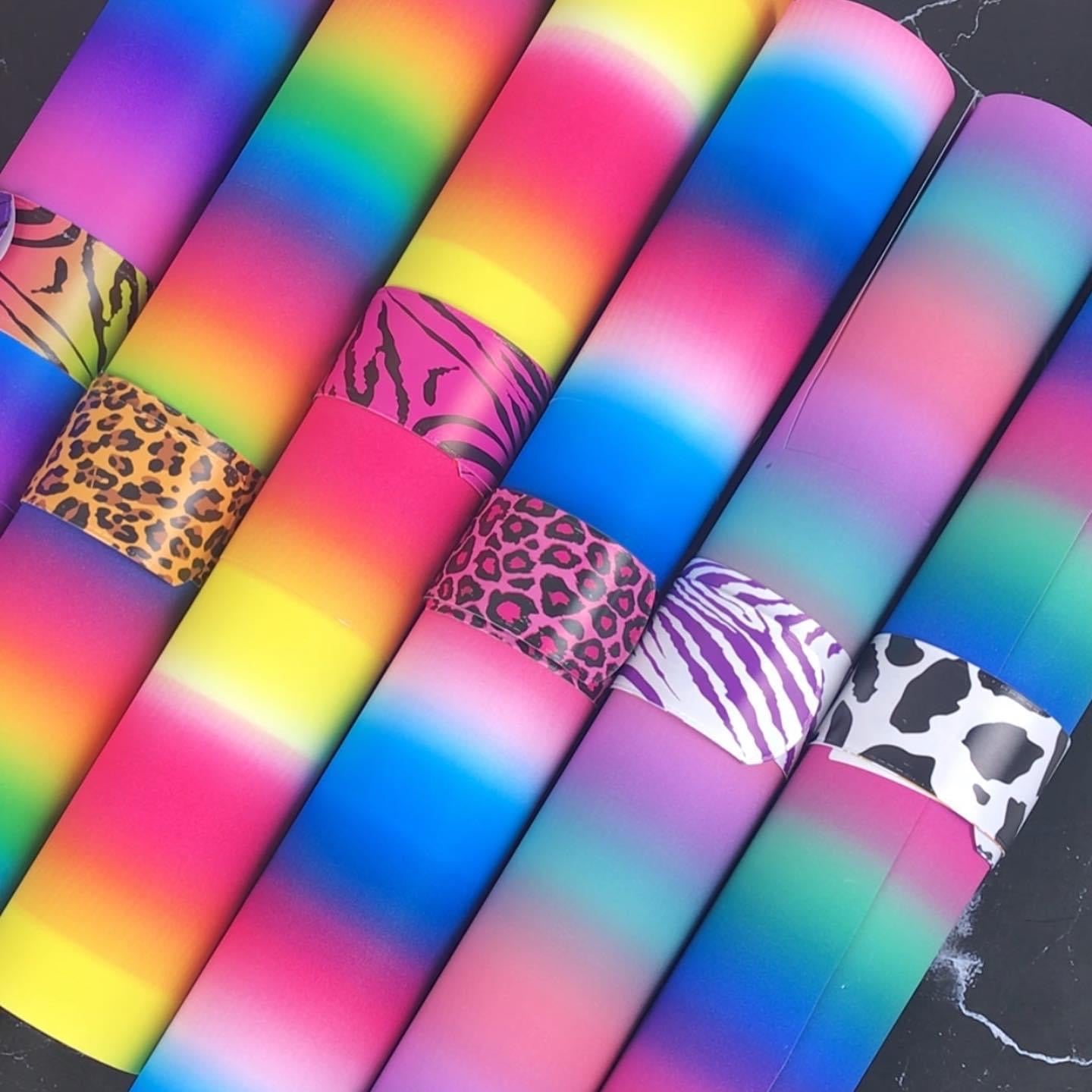 TECKWRAP Rainbow Stripes Adhesive Vinyl - 12x12