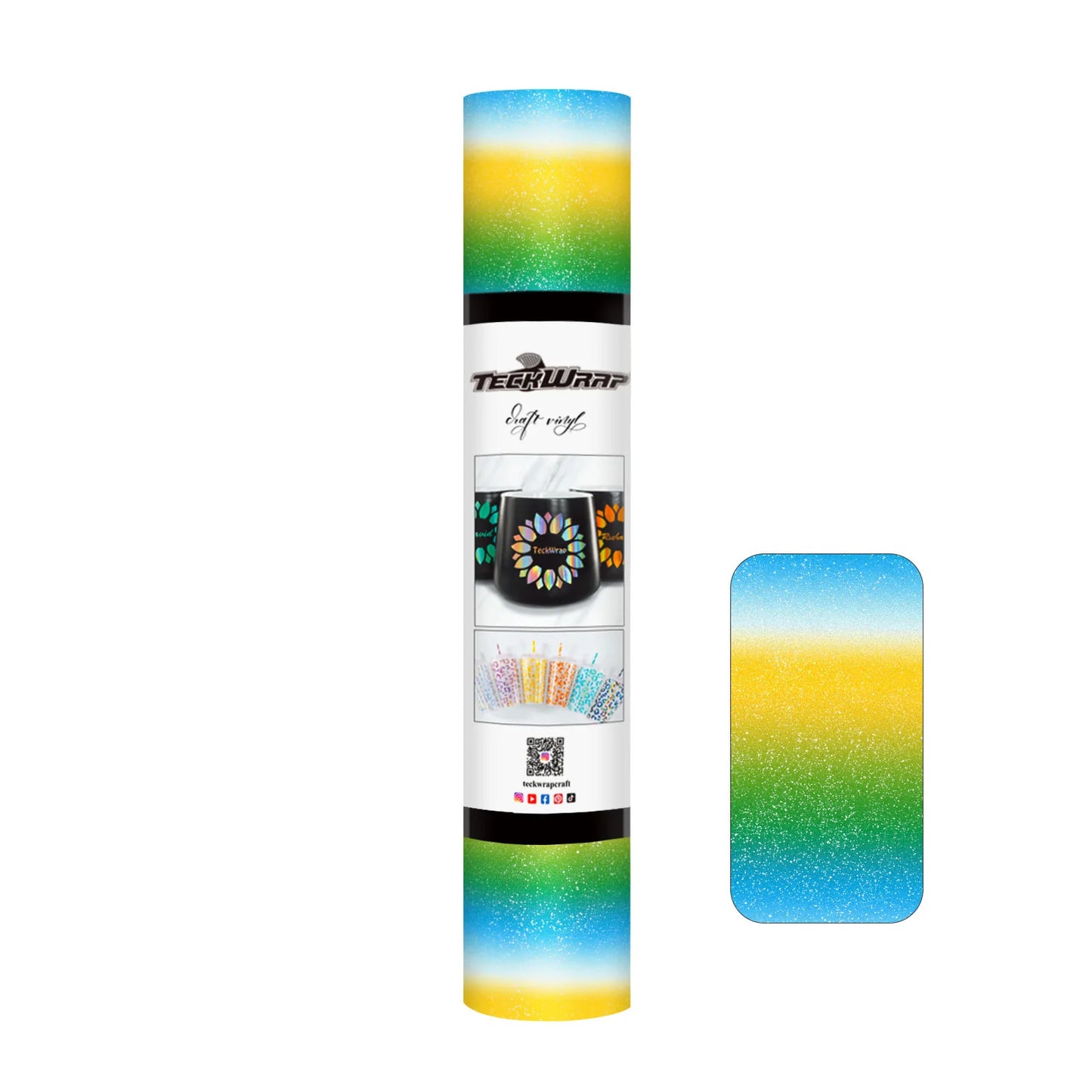 TECKWRAP Rainbow Stripes Adhesive Vinyl - 12"x12"